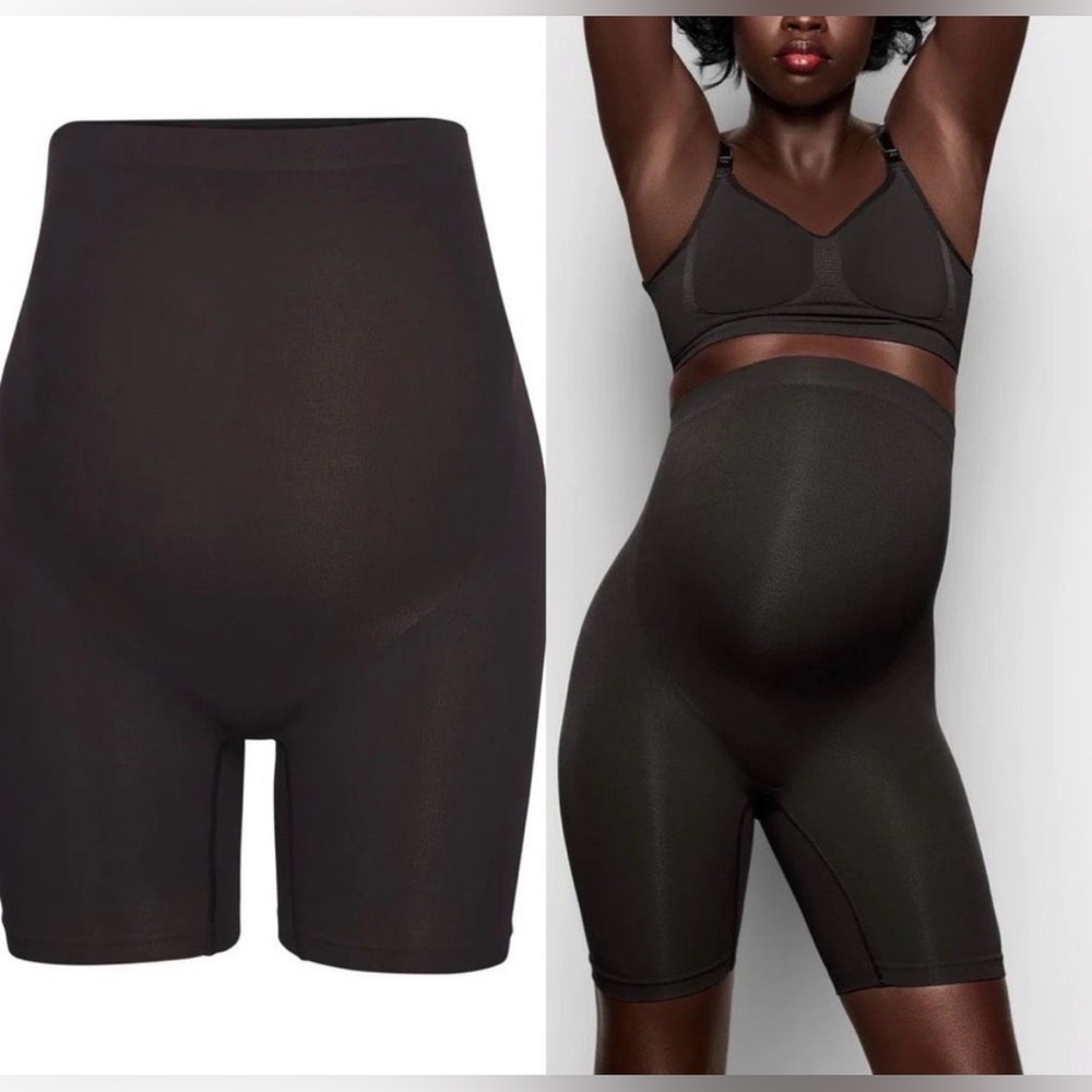 SKIMS | Maternity Solutionwear Sculpting Shorts | Black/Onyx | Tight & Seamless